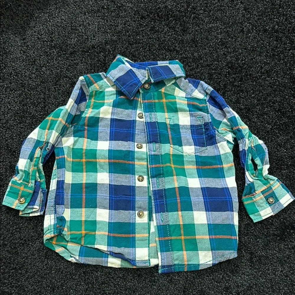 Carter’s Plaid Baby Shirt -‎ Blue and Green Size 6-9 months